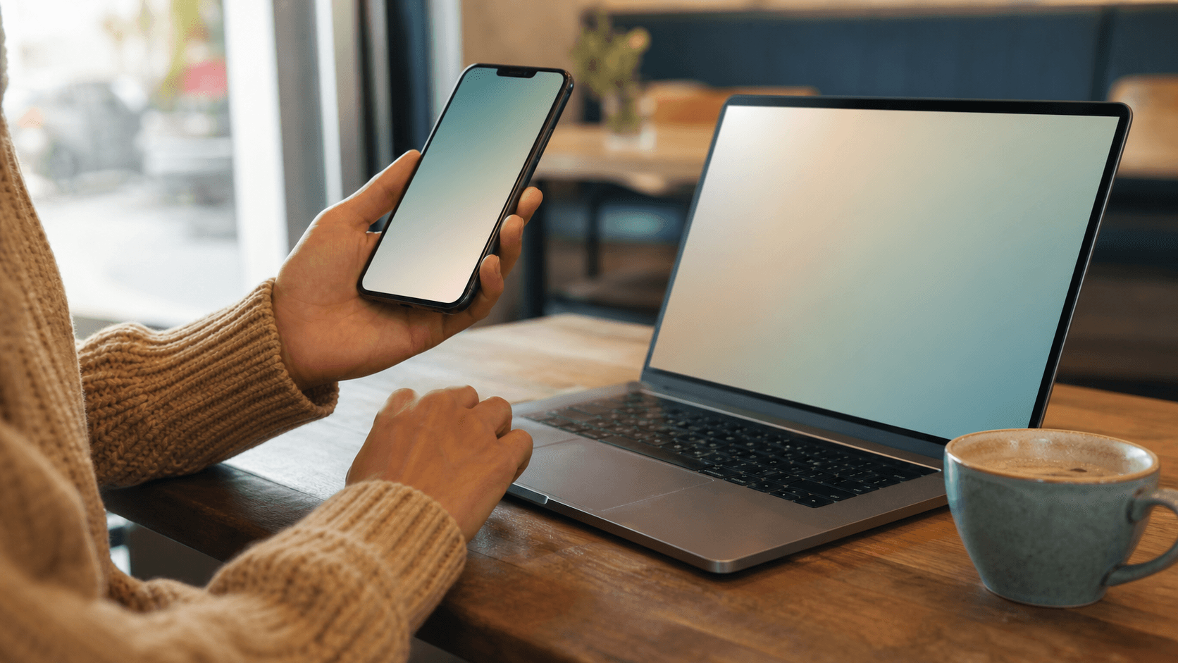 A nearby phone being used to approve a laptop sign-in