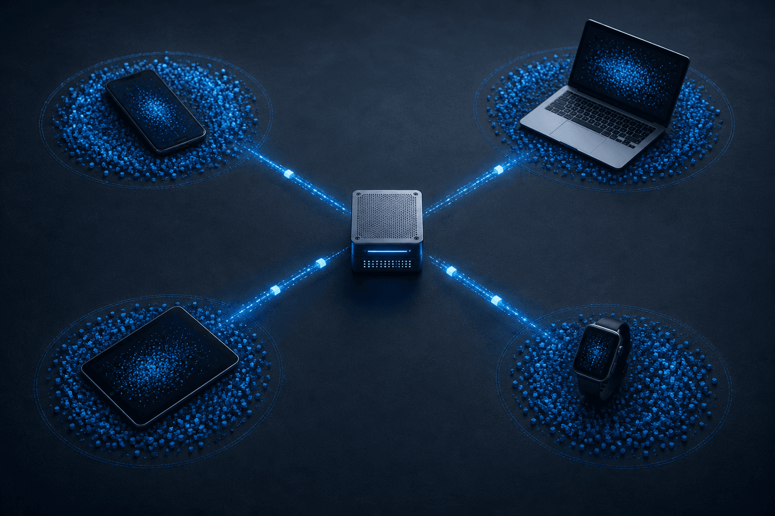Multiple devices computing local model updates before sharing them